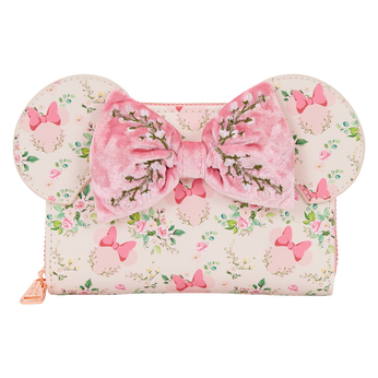 Minnie Mouse Floral All-Over Print Zip Around Wallet, Image 1
