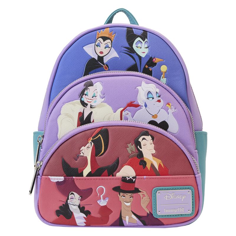 Disney Villains Color Block Triple Pocket Mini Backpack, , hi-res image number 1