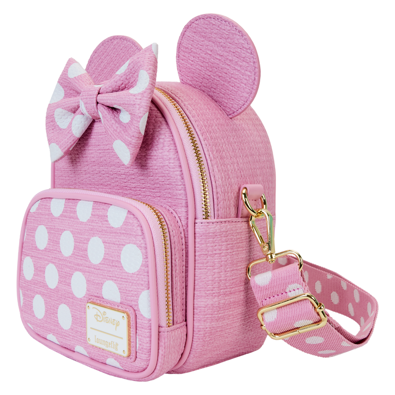 Minnie Mouse Woven Texture Convertible Mini Backpack & Crossbody