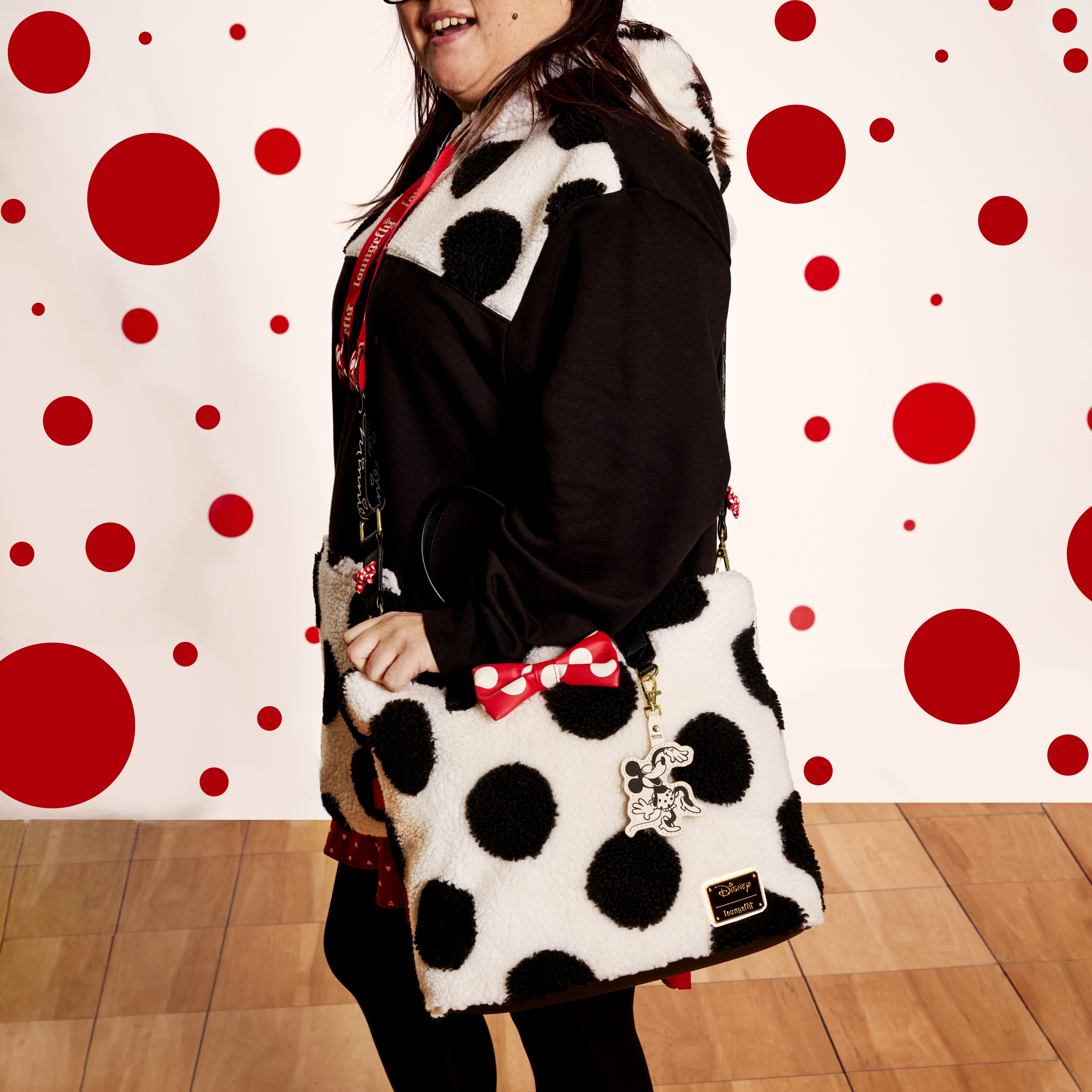 Polka dot top tote bag