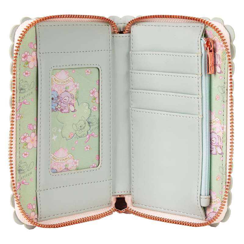 Stitch & Angel Cherry Blossom All-Over Print Zip Around Wallet, , hi-res view 7