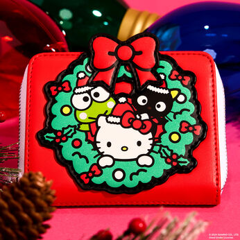 Sanrio Christmas Wreath Zip Around Wallet, Image 2