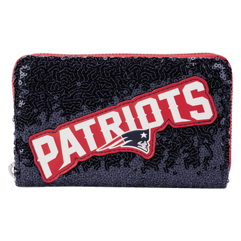 NFL New England Patriots Sequin Zip Around Wallet, Image 1