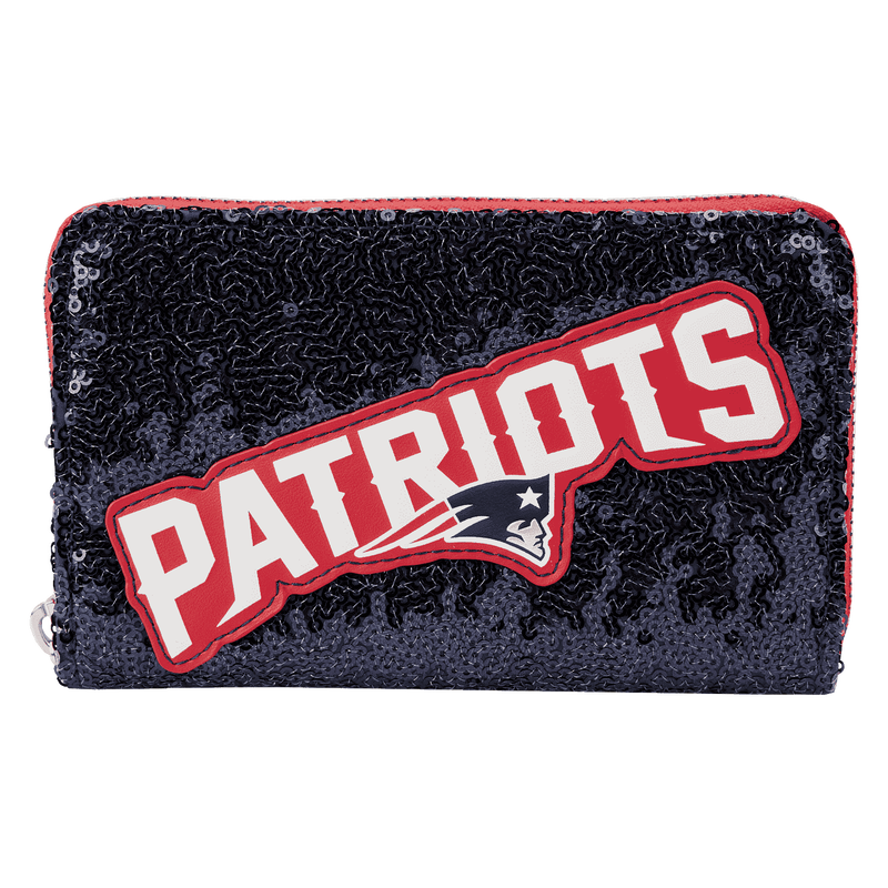 NFL New England Patriots Sequin Zip Around Wallet, , hi-res view 1