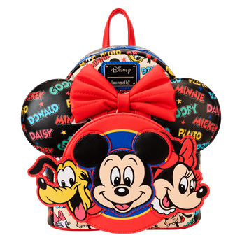 Mickey & Friends Classic All-Over Print Mini Backpack With Ear Headband, Image 1