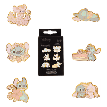 Stitch & Angel Cherry Blossom Mystery Box Pin, Image 1