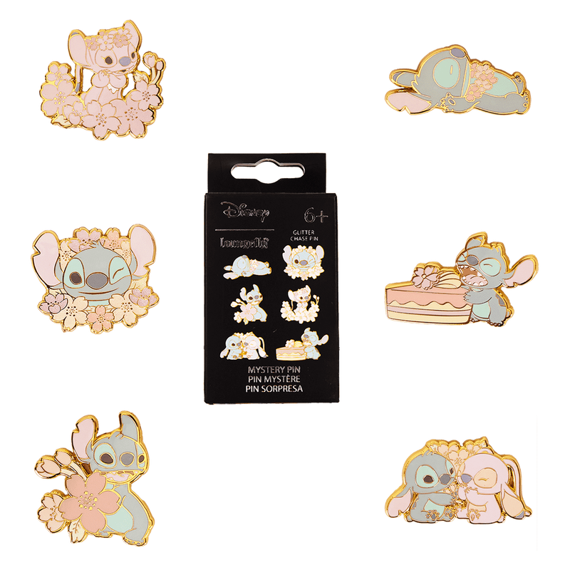 Stitch & Angel Cherry Blossom Mystery Box Pin, , hi-res view 1