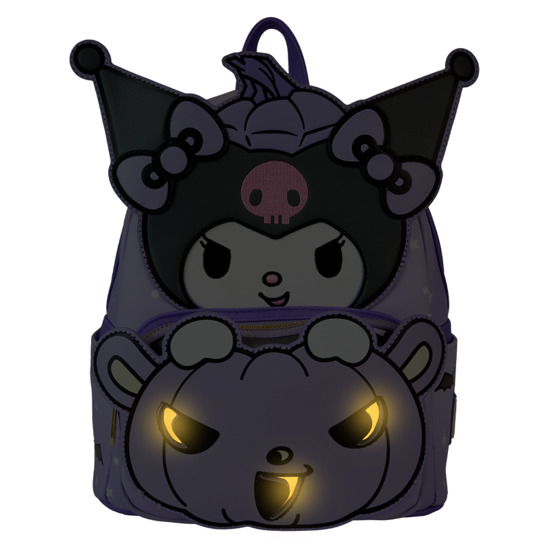 Sanrio Kuromi Pumpkin Light Up Glow Mini Backpack, , hi-res view 3