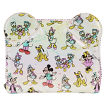 Disney100 Mickey & Friends Classic All-Over Print Iridescent Zip Around Wallet, , hi-res view 1