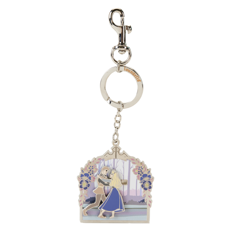 Sleeping Beauty 65th Anniversary Floral Scene Sliding Keychain, , hi-res view 1