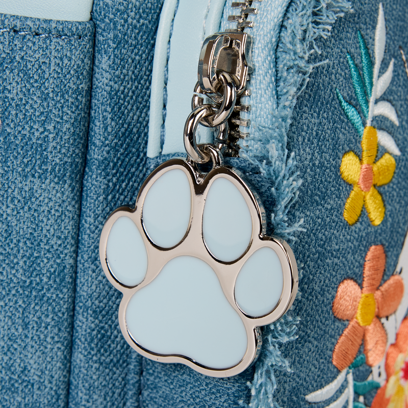 Disney Dogs & Cats Floral Faux Denim Fringe Mini Backpack, , hi-res view 8