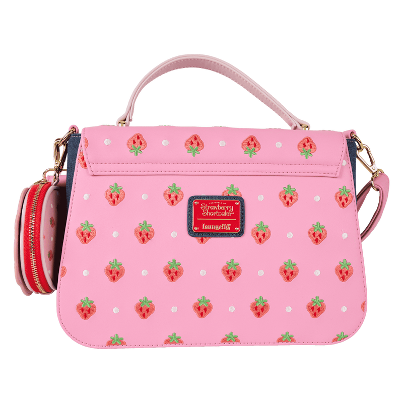 Strawberry Shortcake Denim Gingham Crossbody Bag with Coin Bag, , hi-res view 4