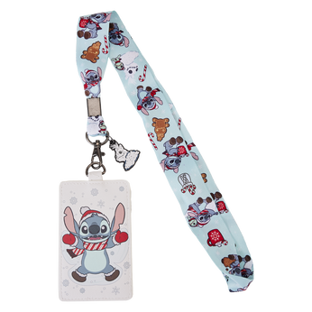 Stitch Holiday Snow Angel Lanyard With Card Holder, Image 1