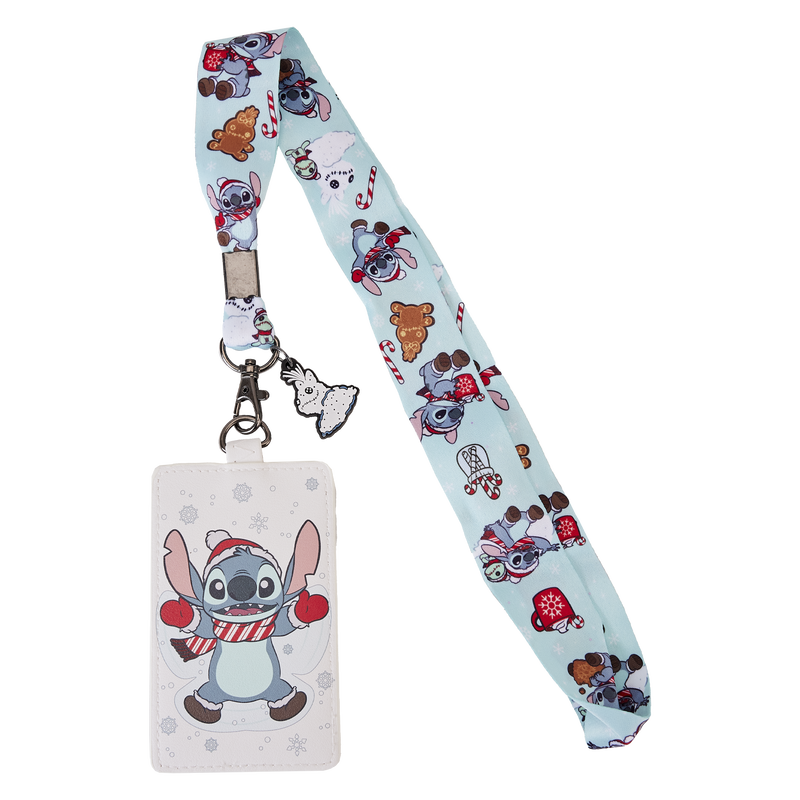 Stitch Holiday Snow Angel Lanyard With Card Holder, , hi-res view 1