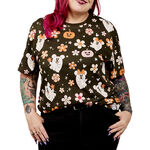 Mickey & Minnie Floral Ghost All-Over Print Unisex Tee, , hi-res view 3