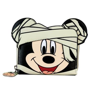Mickey Mouse Mummy Cosplay Glow Zip Around Wallet, Image 1