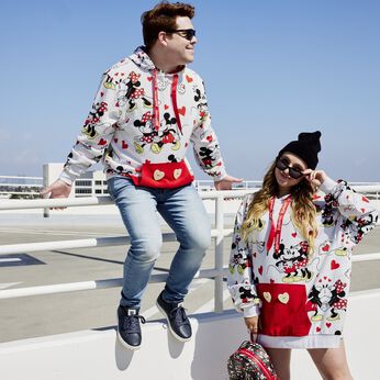 Mickey and Minnie Mouse In Love Hoodie, Image 2