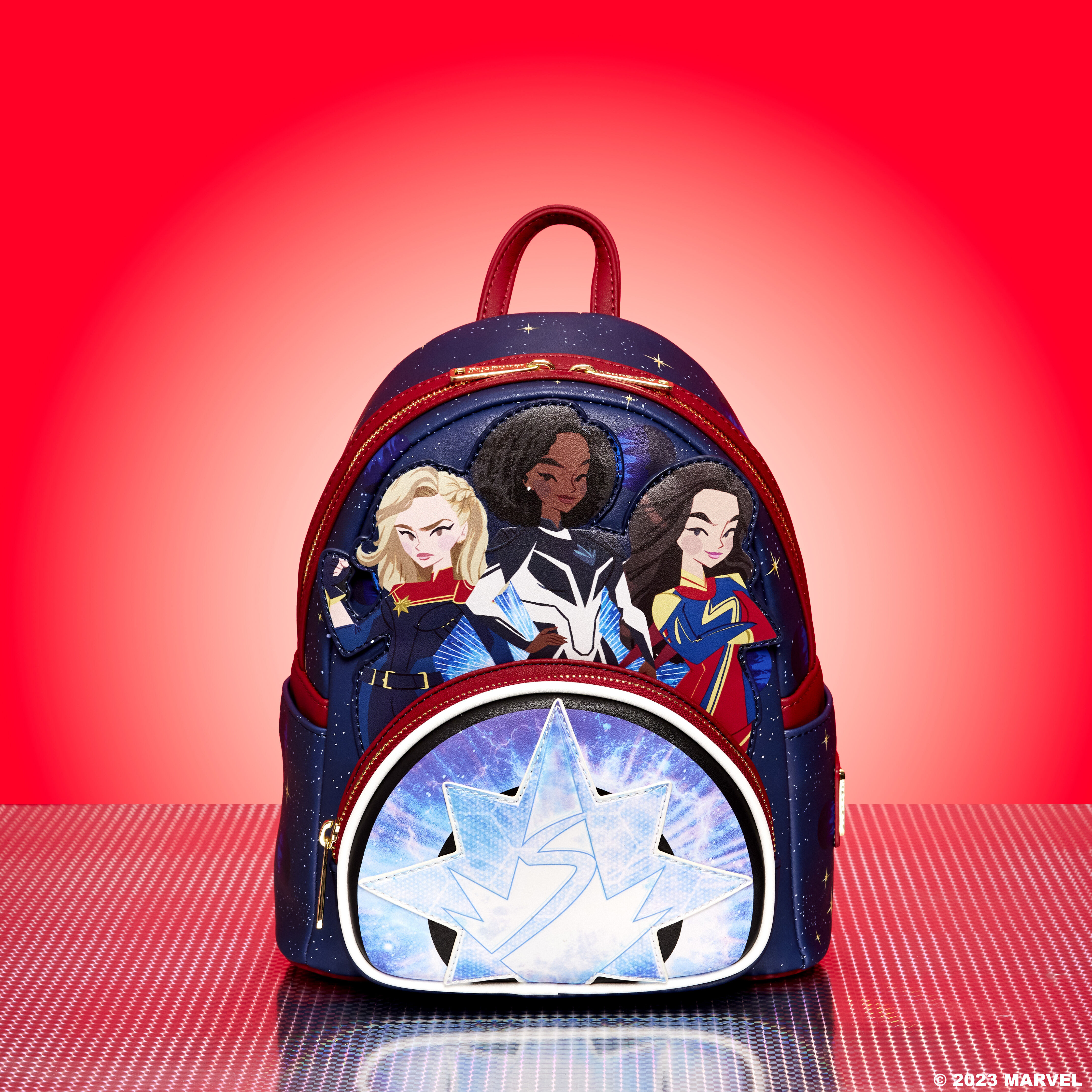 Buy The Marvels Symbol Glow Mini Backpack at Loungefly