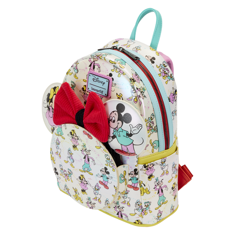 Disney100 Mickey & Friends Classic All-Over Print Iridescent Mini Backpack With Ear Headband, , hi-res view 6