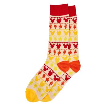 Exclusive - Disney Fall Mickey and Minnie Mouse Fair Isle Cozy Socks, Image 1