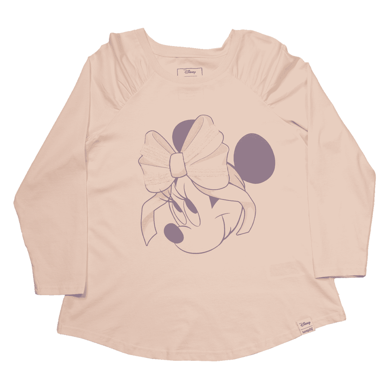 Minnie Mouse Lace Detail Raglan Tee, , hi-res view 1