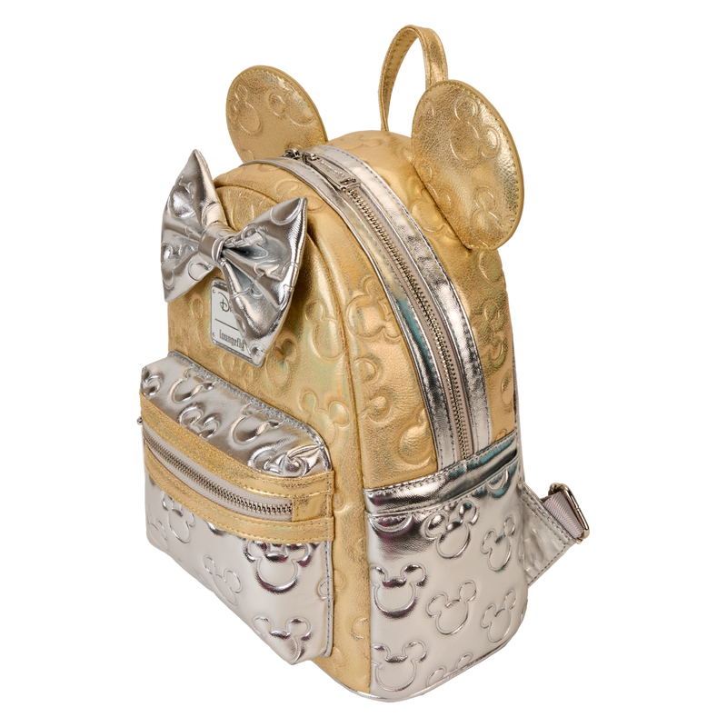 Minnie Mouse Exclusive Metallic Gold & Silver Quilted Mini Backpack, , hi-res view 5