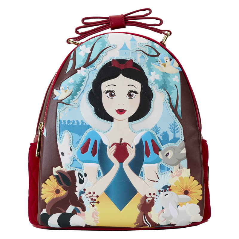 Snow White Classic Apple Quilted Velvet Mini Backpack, , hi-res view 1