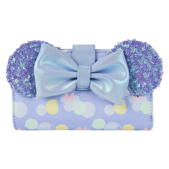 Minnie Mouse Exclusive Iridescent All-Over Print Sequin Ear Flap Wallet, Image 1
