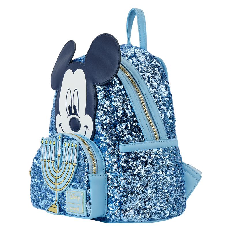 Mickey Mouse Hanukkah Sequin Glow Mini Backpack, , hi-res view 5