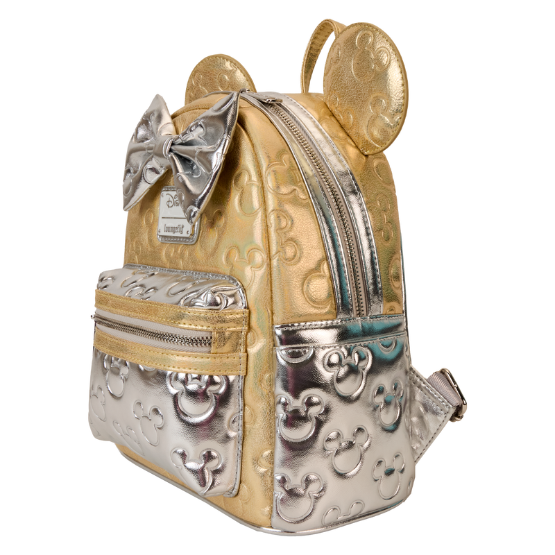 Minnie Mouse Exclusive Metallic Gold & Silver Quilted Mini Backpack, , hi-res view 4