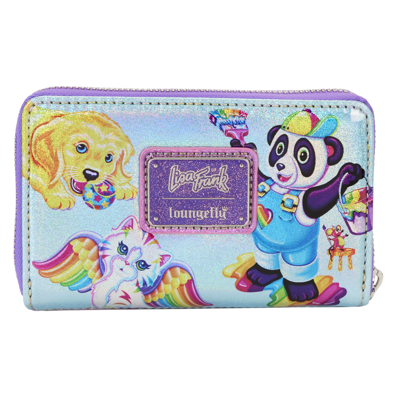 Buy Lisa Frank Holographic Glitter Color Block Zip Around Wallet at ...