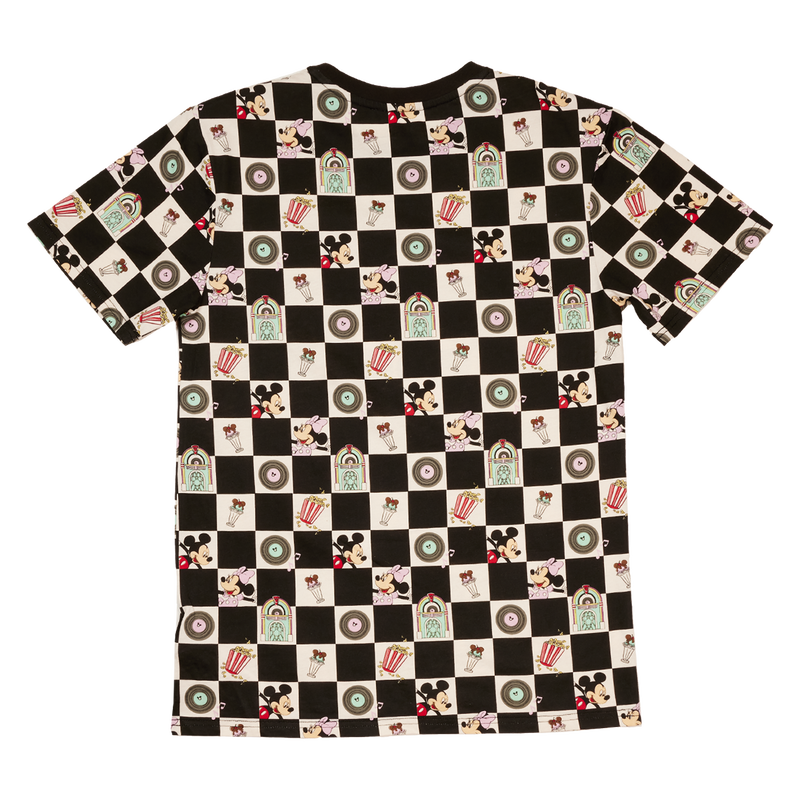 Mickey & Minnie Date Night Diner Checkered All-Over Print Mickey & Minnie Date Night Diner Checkered All-Over Print