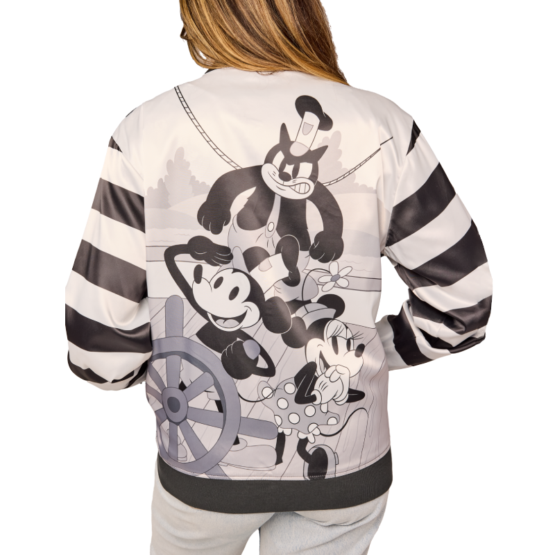 【Loungefly】Disney D23 蒸気船ウィリー ミキミニ ジャケット D23 Limited Edition Steamboat Willie Unisex Bomber Jacket