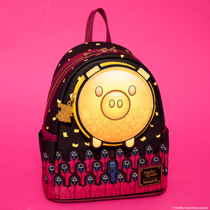 Squid Game Piggy Bank Masked Men Glow Mini Backpack, , hi-res view 2