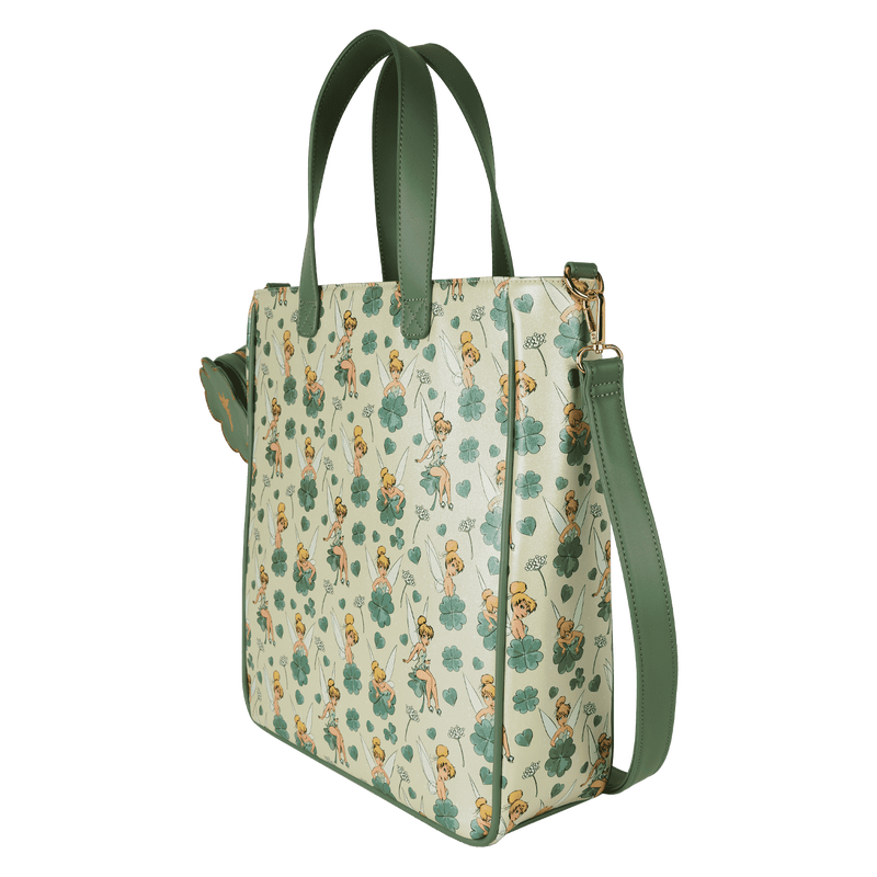 Peter Pan Tinker Bell Clover All-Over Print Tote Crossbody Bag With Coin Bag, , hi-res view 4