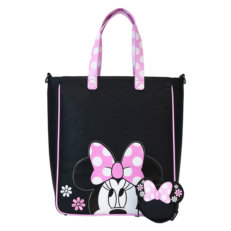 Minnie Mouse Floral Rock The Dots Tote Crossbody Bag With Coin Bag, , hi-res view 1