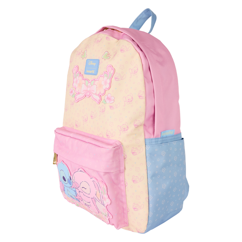 Stitch & Angel All-Over Print Nylon Full-Size Backpack, , hi-res view 3