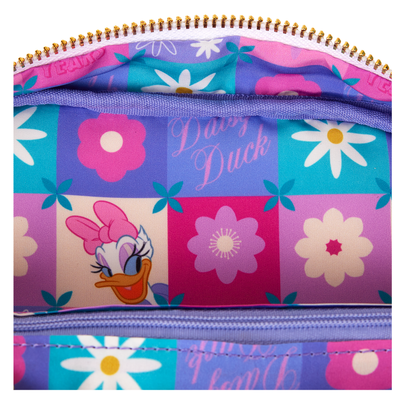 Daisy Duck 85th Anniversary Nylon Sling Crossbody Bag with Coin Bag, , hi-res view 10