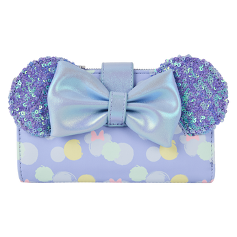 Minnie Mouse Exclusive Iridescent All-Over Print Sequin Ear Flap Wallet, Image 1