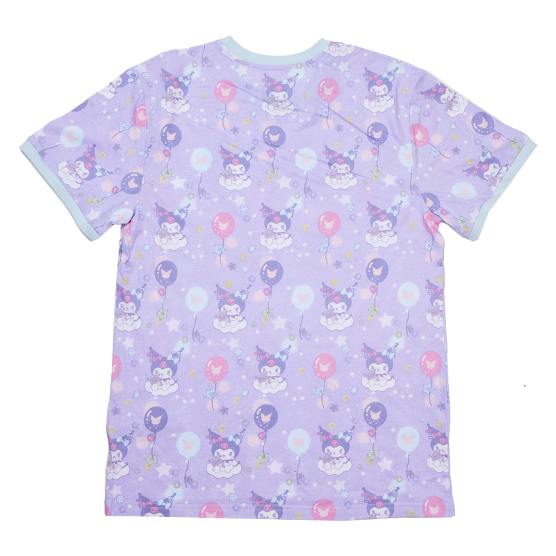 【LOUNGEFLY】★Tシャツ★ Sanrio Kuromi Carnival Ringer Tee Sanrio Kuromi Carnival All-Over Print Unisex Ringer Tee