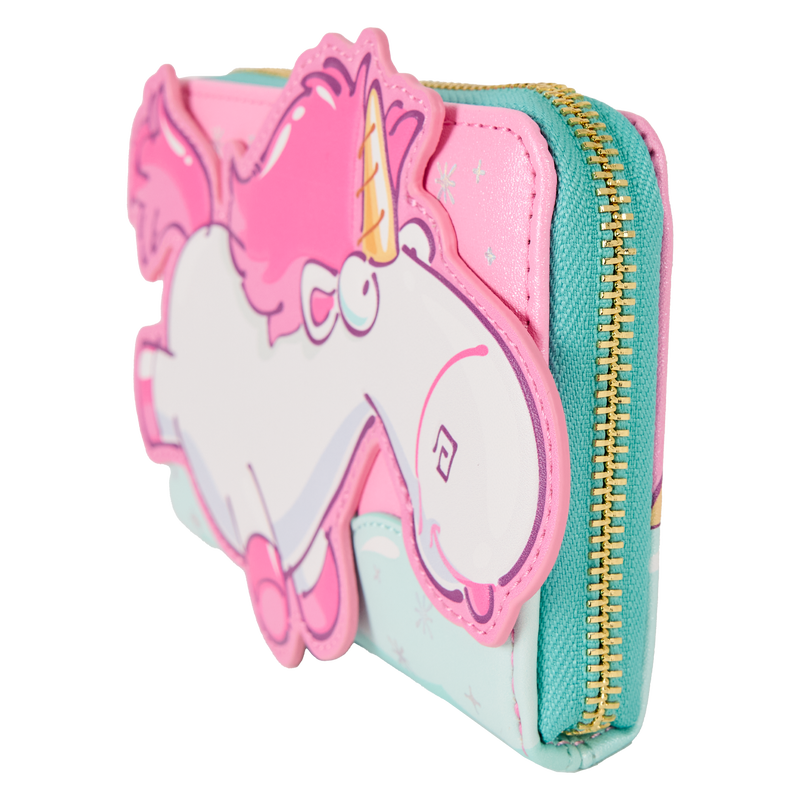 Minions Fluffy Unicorn Rainbow Glitter Zip Around Wallet, , hi-res view 4