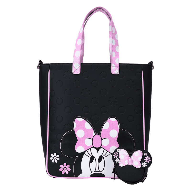 Minnie Mouse Floral Rock The Dots Tote Crossbody Bag With Coin Bag, , hi-res view 1
