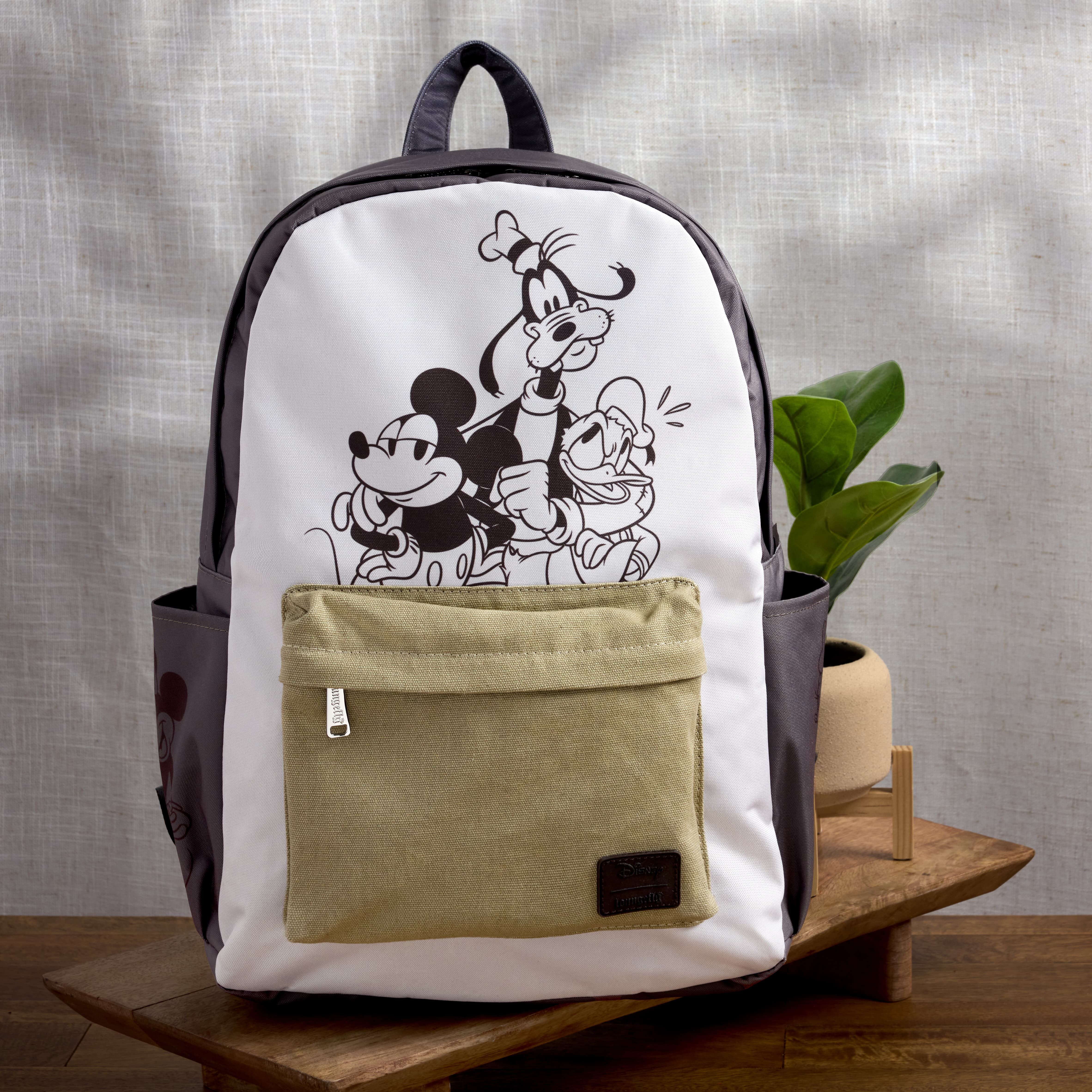 ☆Loungefly☆Mickey & Friends Canvas Nylon Backpack Mickey & Friends Canvas Nylon Full-Size Backpack | Loungefly