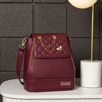 Loungefly The Lilly Red Convertible Mini Backpack & Crossbody Pin Trader Bag, Image 2