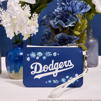 MLB Los Angeles Dodgers Floral Card Holder Wristlet Clutch, Image 2