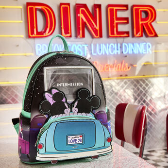 Mickey & Minnie Date Night Drive-In Lenticular Mini Backpack, Image 2