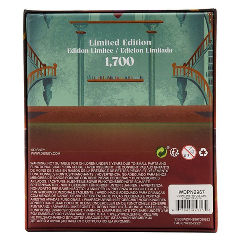 Beauty and the Beast Fireplace Lenticular Enamel Pin, , hi-res image number 3