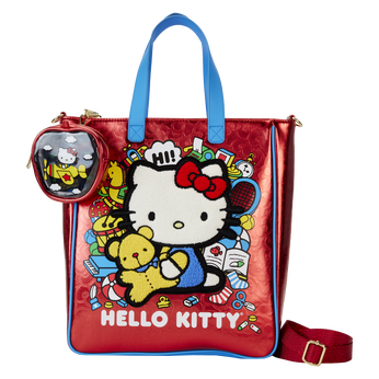 Sanrio Hello Kitty 50th Anniversary Metallic Tote Bag with Coin Bag, Image 1