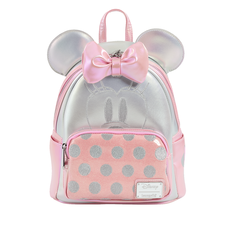 Silver And Pink Minnie Mouse Mini Backpack, , hi-res view 1