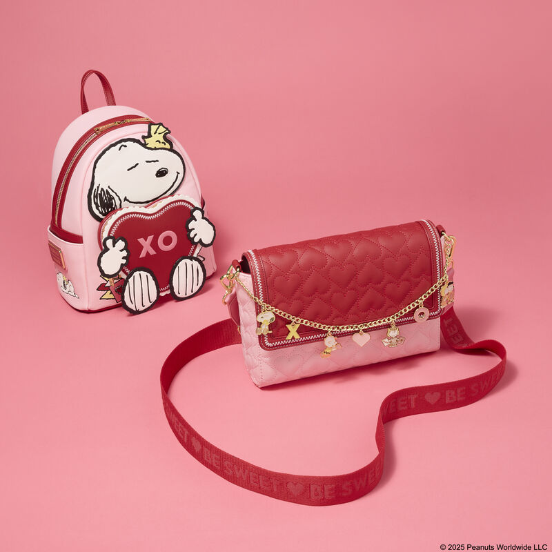 New! Loungefly Peanuts Snoopy & Woodstock Valentine\'s Day Mini Backpack Peanuts Snoopy Valentine main image 3